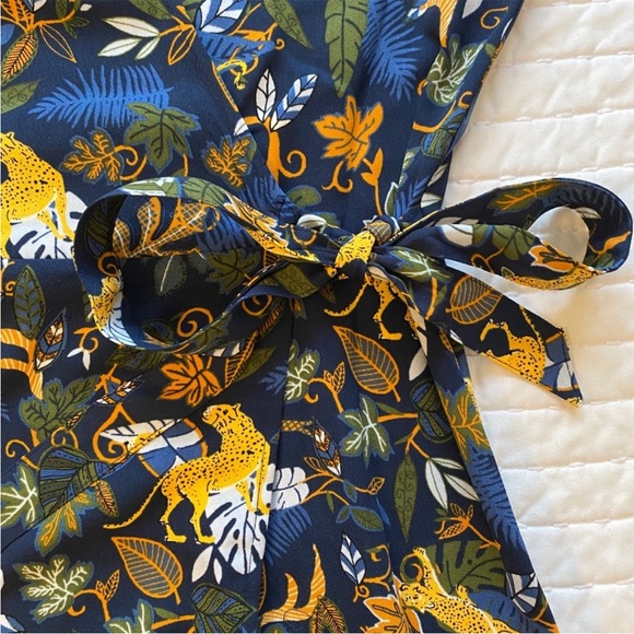 J. Crew 🐆 Drapey Wrap Dress Jungle Animal Print - Picture 9 of 11